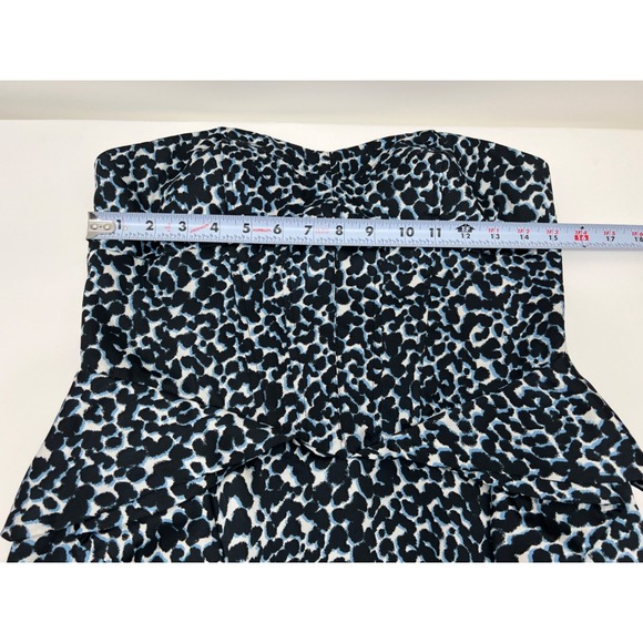 BCBGeneration Womens Size 8 Black Blue Dress Strapless Ruffle Corset - Picture 7 of 9